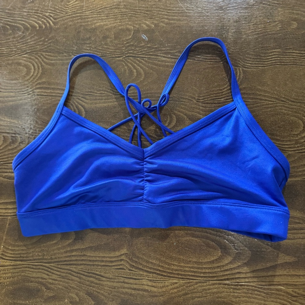 Alo Yoga Blue Sunny Strappy Sportsbra